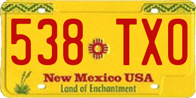 NM license plate 538TXO