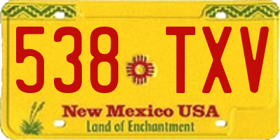 NM license plate 538TXV