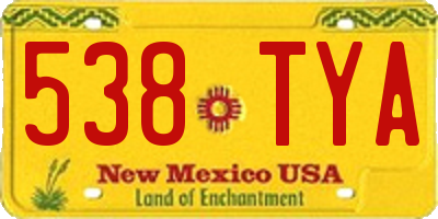 NM license plate 538TYA