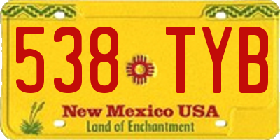 NM license plate 538TYB