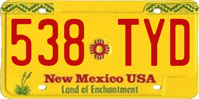NM license plate 538TYD