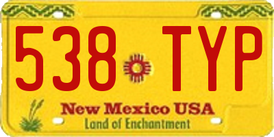 NM license plate 538TYP