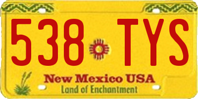 NM license plate 538TYS
