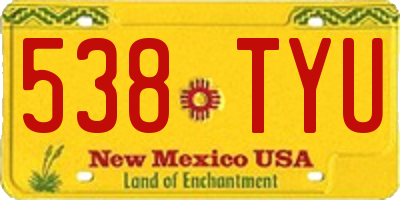 NM license plate 538TYU