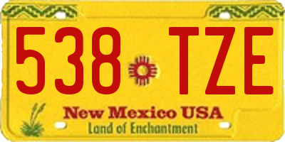 NM license plate 538TZE
