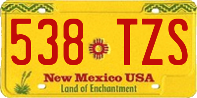 NM license plate 538TZS