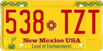 NM license plate 538TZT