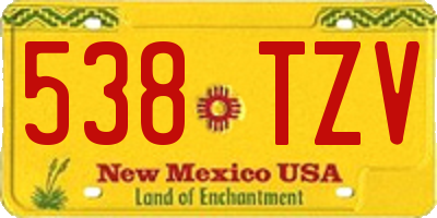 NM license plate 538TZV