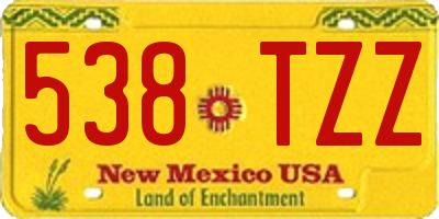 NM license plate 538TZZ