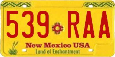 NM license plate 539RAA