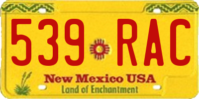 NM license plate 539RAC