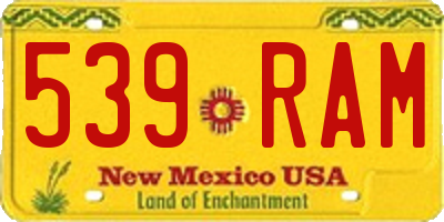 NM license plate 539RAM