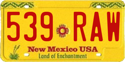 NM license plate 539RAW