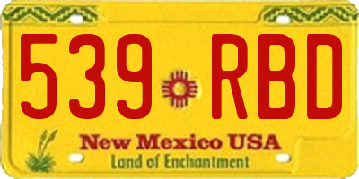 NM license plate 539RBD