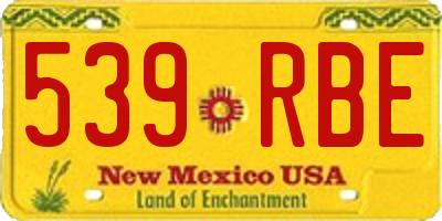 NM license plate 539RBE