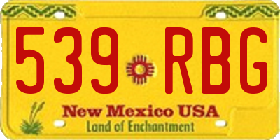 NM license plate 539RBG