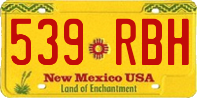 NM license plate 539RBH