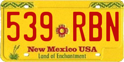 NM license plate 539RBN