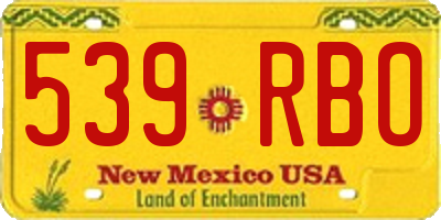 NM license plate 539RBO