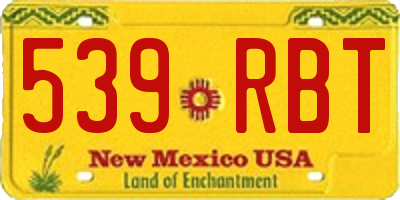 NM license plate 539RBT