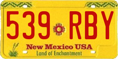 NM license plate 539RBY
