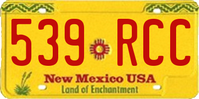 NM license plate 539RCC