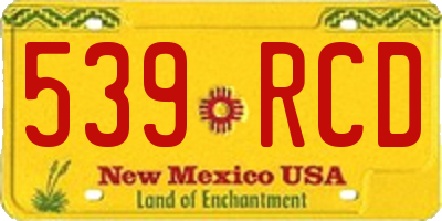 NM license plate 539RCD