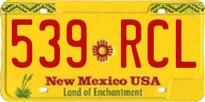 NM license plate 539RCL
