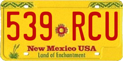 NM license plate 539RCU