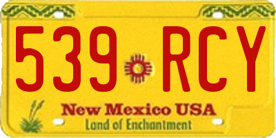 NM license plate 539RCY