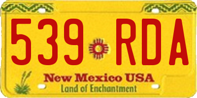NM license plate 539RDA