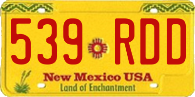 NM license plate 539RDD