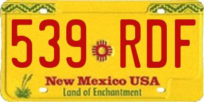 NM license plate 539RDF