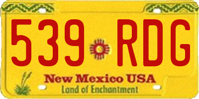 NM license plate 539RDG