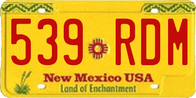 NM license plate 539RDM
