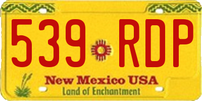 NM license plate 539RDP