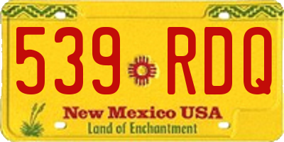 NM license plate 539RDQ