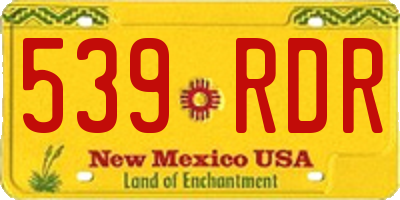 NM license plate 539RDR