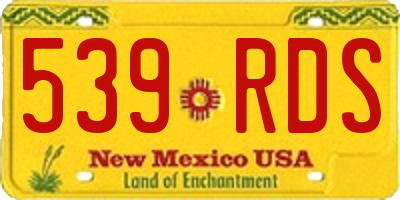 NM license plate 539RDS