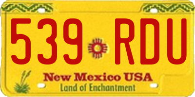NM license plate 539RDU