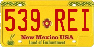 NM license plate 539REI