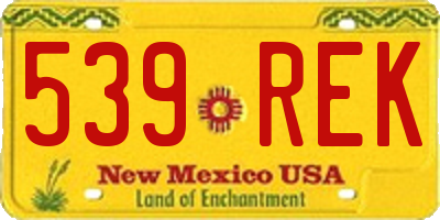 NM license plate 539REK