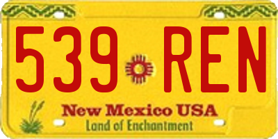 NM license plate 539REN