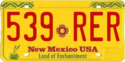 NM license plate 539RER