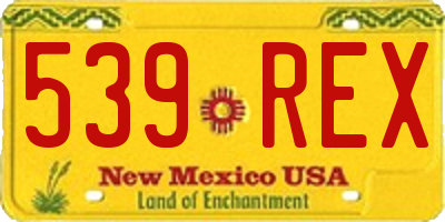 NM license plate 539REX