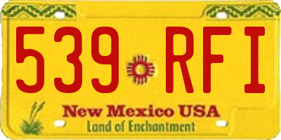 NM license plate 539RFI