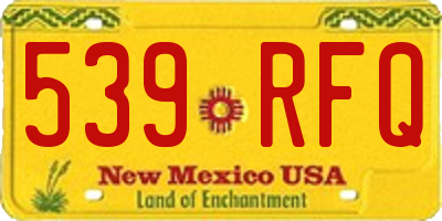 NM license plate 539RFQ