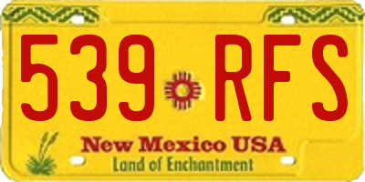 NM license plate 539RFS