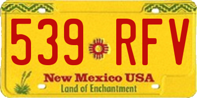NM license plate 539RFV