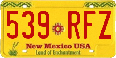 NM license plate 539RFZ
